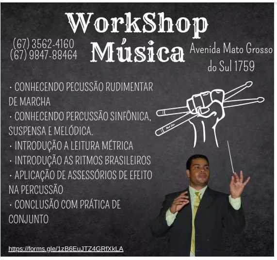 Imagem de compartilhamento para o artigo Chapadão do Sul  realiza Workshop especializado em técnicas de sopro e percussão da MS Todo dia